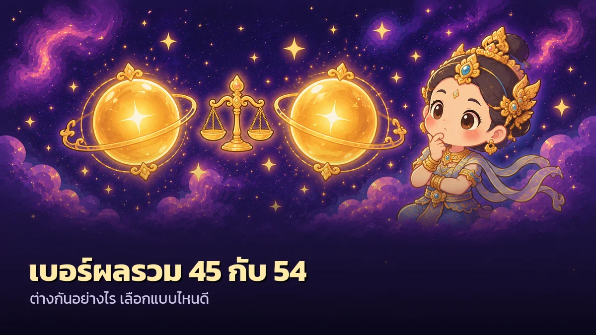 เบอร์มงคลผลรวม 45 กับ 54 ต่างกันอย่างไร