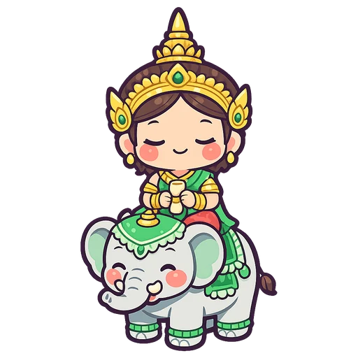 พระพุธ เทพประจำวันพุธ ทรงช้าง