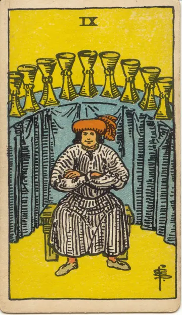 ไพ่ทาโรต์ 9 ถ้วย Nine of Cups