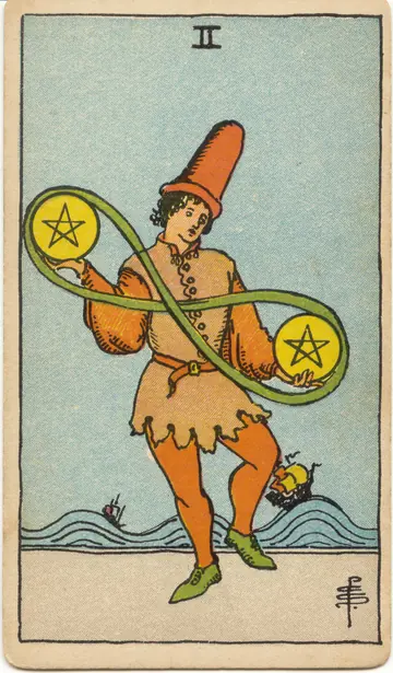 ไพ่ทาโรต์ 2 เหรียญ Two of Pentacles