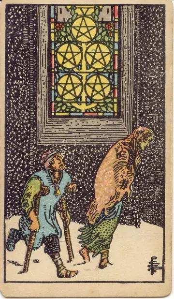 ไพ่ทาโรต์ 5 เหรียญ Five of Pentacles