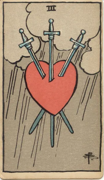 ไพ่ทาโรต์ 3 ดาบ Three of Swords