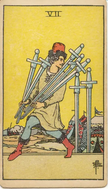 ไพ่ทาโรต์ 7 ดาบ Seven of Swords