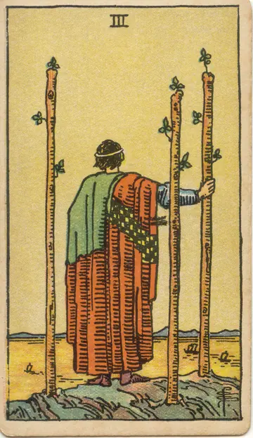 ไพ่ทาโรต์ 3 ไม้เท้า Three of Wands