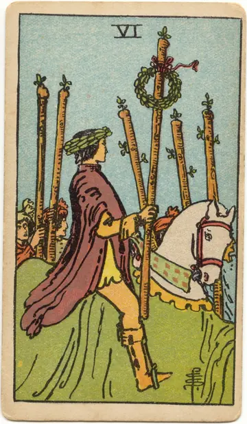 ไพ่ทาโรต์ 6 ไม้เท้า Six of Wands